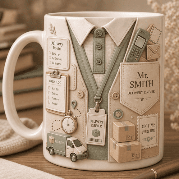 Delivery Driver Mug Personalized Courier Gift for Route Driver Coffee Cup