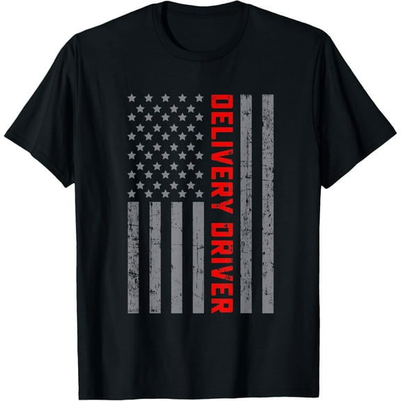 Delivery Driver Vintage US Flag For Men Dad T-Shirt
