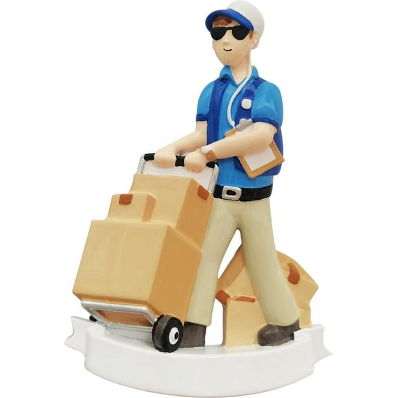 Delivery Guy w/Boxes Personalized Christmas Ornament Do-It-Yourself