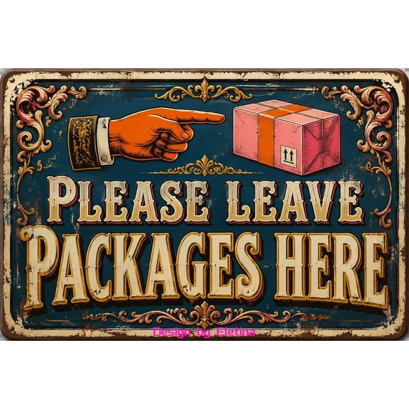 Delivery Instructions License Plate Metal Tin Sign 8x12 Decor