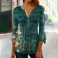 thumbnail image 1 of My Delivery Order For Today Womens Tops 3/4 Length Sleeves V Neck Button Down T Shirts Going Out Business Casual Outfits Summer Fashion Tops 2025 Soft Comfy Basic Tees My Orders Placed Recently, 1 of 5