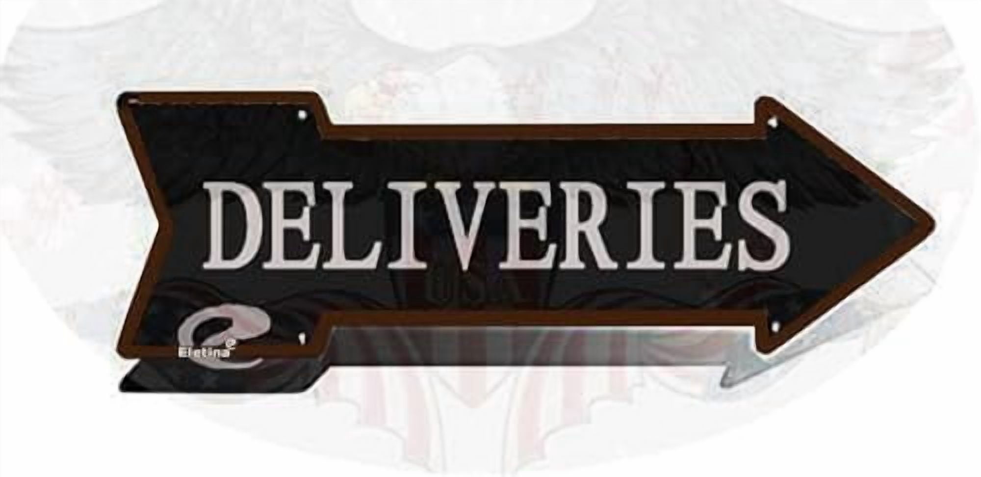 Delivery Sign Black Left Arrow Package Deliveries Signs Drop Off ...