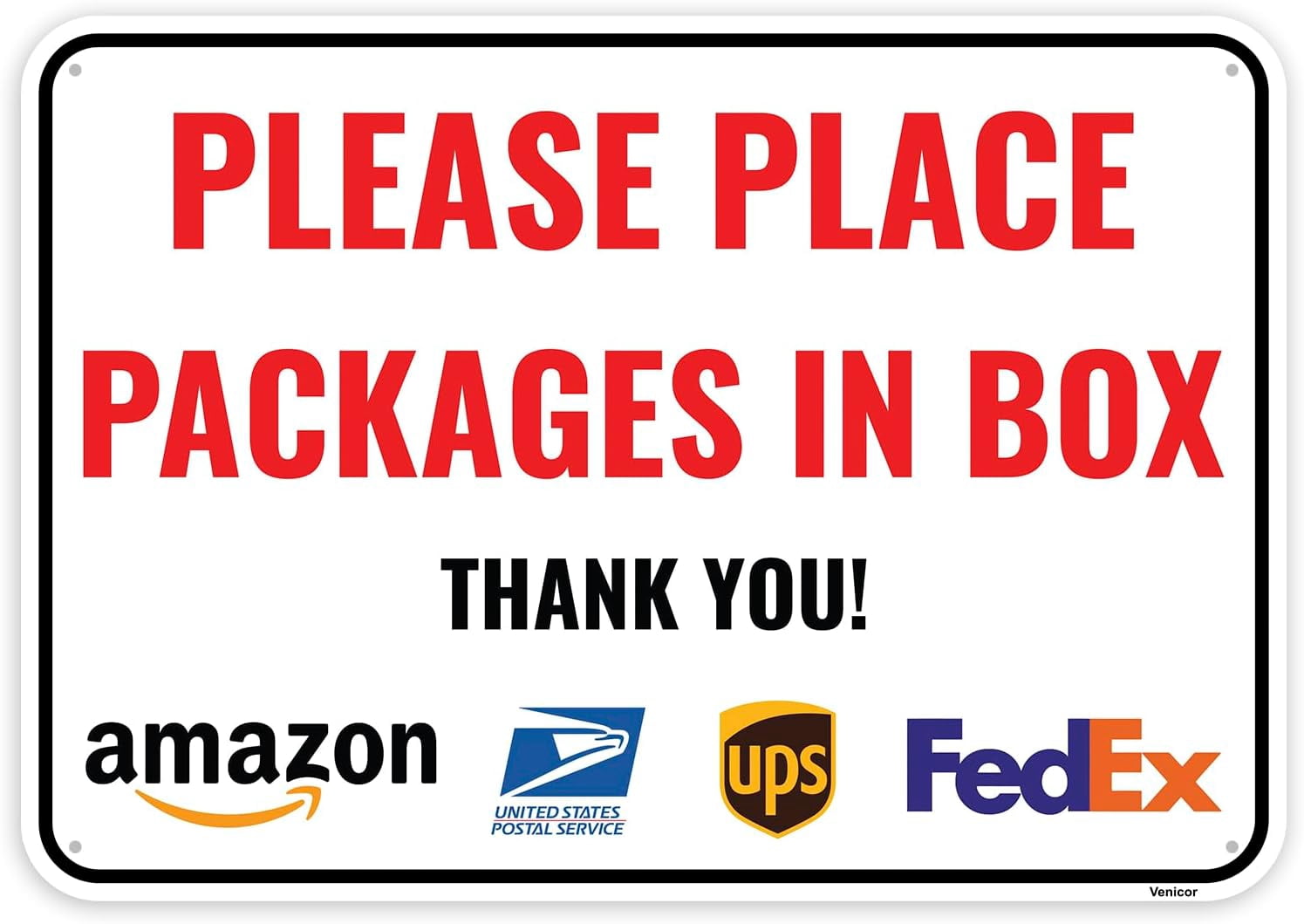 Delivery Sign For Packages - Please Place Packages In Box, 12 x 8 ...