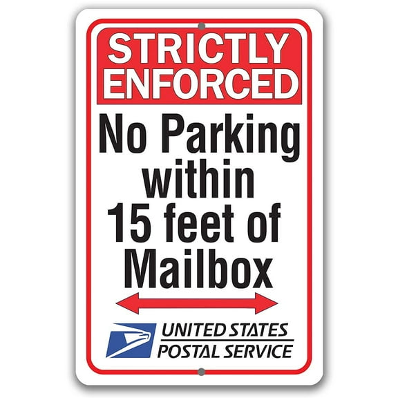 Delivery Sign for Package and Box Deliveries-No Parking 15 Feet of Mailbox-Great for Offices and Home Packages and Boxes Delivery Instructions-Large 8" x 12" Aluminum Safe for Use Indoors or Outdoors
