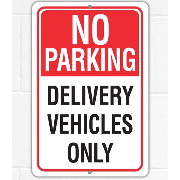 Delivery Sign for Package & Box Deliveries - No Parking Delivery Vehicles Only - Deliveries Sign, Porch and Yard Outdoor Signage, Aluminum, Safe for Use Indoors or Outdoors Metal Sign (8x12)