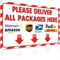 thumbnail image 1 of Delivery Sign for Packages Please Deliver All Packages Here Arrows - Delivery Instructions for Outdoor Use, 8x12 Inch, 1 of 7