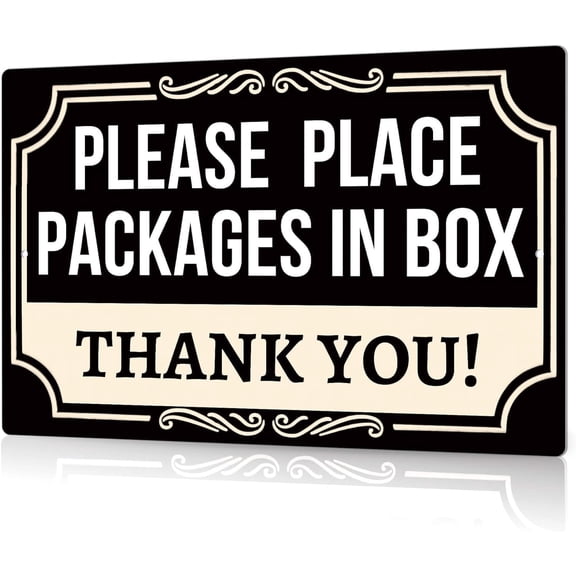 Delivery Signs For Packages Please Place Packages In Box Tin Signs Package Delivery Boxes Please Leave Packages Here Signs For Outside Deliveries Decor Gift For Women Men 8x12 Inch