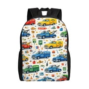 Delivery Trucks Backpack Full Front Print Travel Laptop Bag for Men and Women