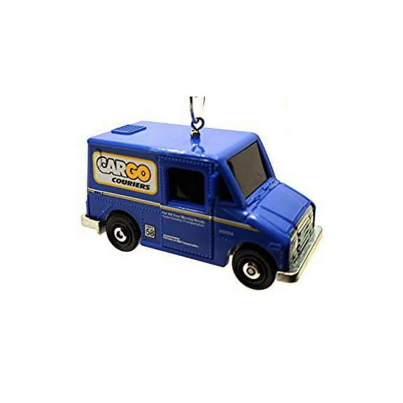 Delivery Van Cargo Couriers Christmas Ornament 1:64 Blue