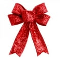 thumbnail image 1 of Delivery on time!!23CM Large Red Sparkling Glitter Christmas Ribbon Bow Christmas Tree Decoration Handmade Christmas Garland Ornament, 1 of 5