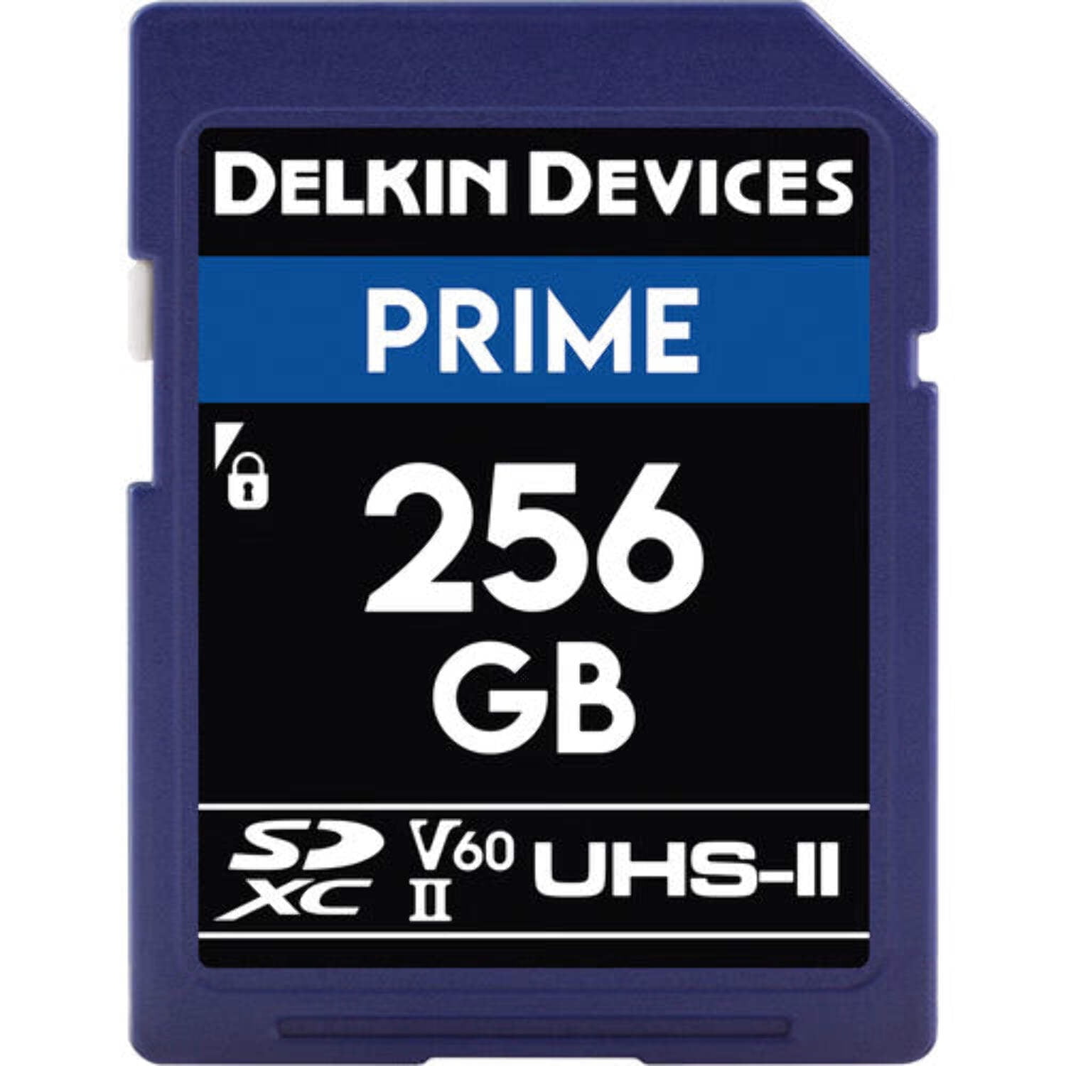 Delkin Devices PRIME 256GB 1900X V60 UHS-II SDXC Memory Card, 300MB/s Read,100MB/s Write