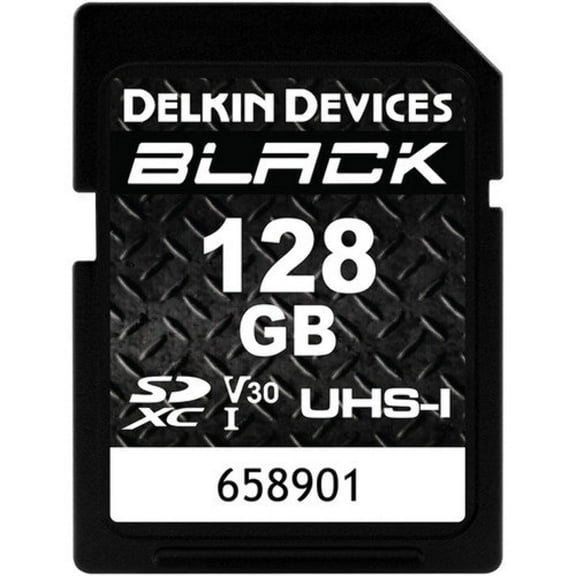 Delkin Devices 128GB BLACK SDXC 90MB/s UHS-I/I, V30 Memory Card