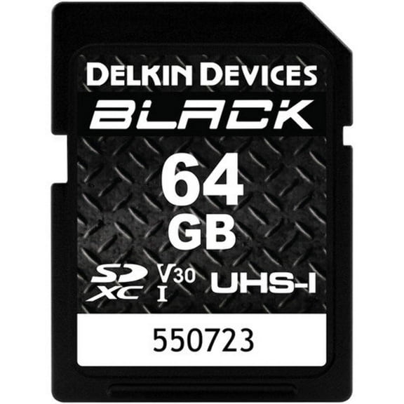 Delkin Devices 64GB BLACK SDXC 90MB/s UHS-I/I, V30 Memory Card