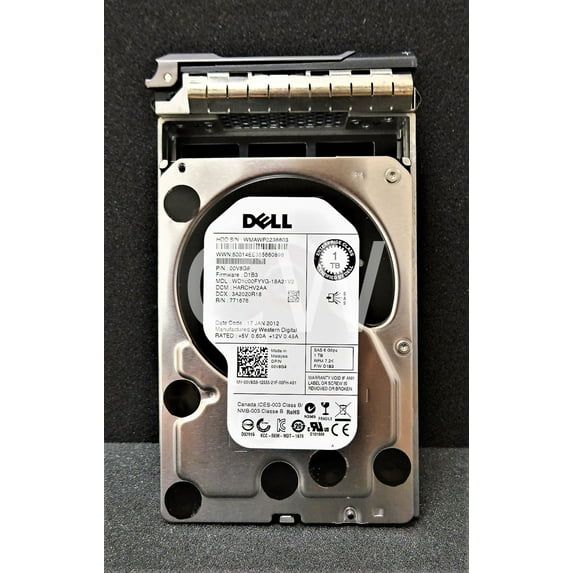 Dell 0V8G9 1TB 7200RPM 6Gb/s 3.5" SAS Hard Drive WD1000FYYG-18A21V2