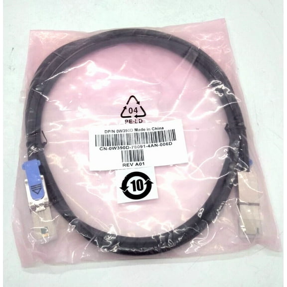 Dell 0W390D 2M 6Ft External Sas Sff-8088 To Sff-8088 Cable New Sealed