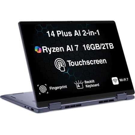 Dell 14 AI 2-in-1 Ryzen AI 7 350 16GB LPDDR5X 2TB SSD Win 11 Pro Touch w/USB Hub