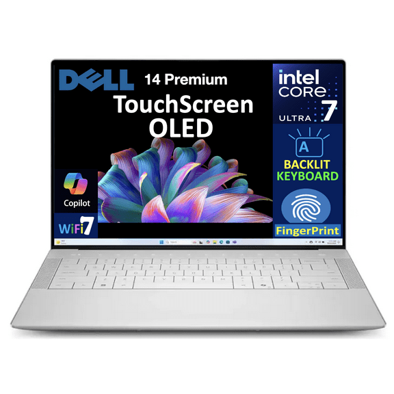 Dell 14 Premium Professional Laptop 14.5 Touchscreen OLED 3.2K Display (Intel Ultra 7-255H, 32GB LPDDR5X, 4TB PCIe SSD, Intel Arc, Backlit KB, Fingerprint, 2 Thunderbolt 4, WiFi 7, Win 11 Home)