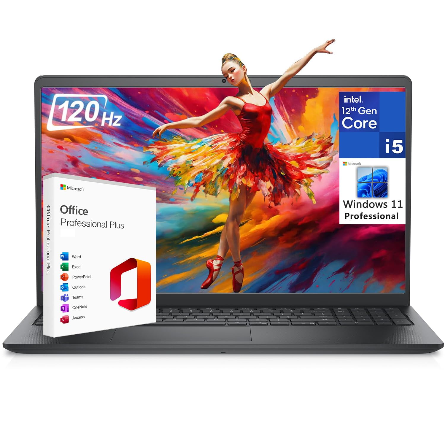 DELL Vostro, Notebook Intel I5-1235U 10 Core 3.3 Ghz, Computer Portatile Display 15.6" Full HD, Ram 16GB DDR4 SSD 512 GB Wi-Fi 5, Hdmi Win 11 Pro