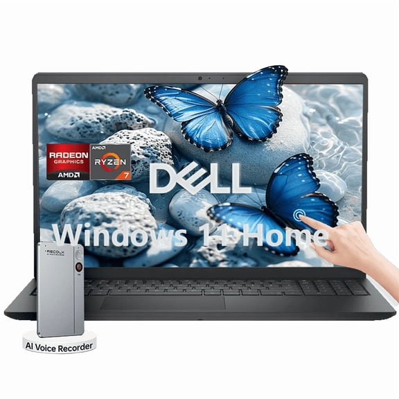 Dell 15.6" FHD Touchscreen Laptop, AMD R7 7730U, 20GB RAM 1TB SSD, Windows 11 Home with Accessory