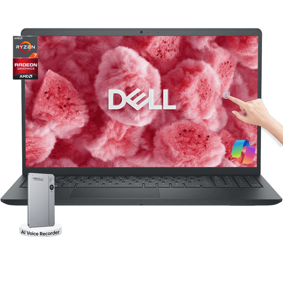 Dell 15.6" FHD Touchscreen Laptop Computer, AMD Ryzen 7 7730U, 16GB DDR4-3200MHz, 512GB SSD, Radeon Graphics, Windows 11 Pro for Business & Students, w/Accessory