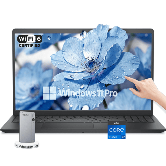 Dell 15.6" Touchscreen Laptop – Intel i7-1355U Processor, 16GB RAM, 1TB SSD, Windows 11 Pro, w/Accessory