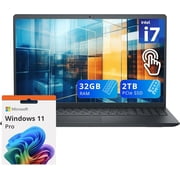 Dell 15 Laptop DC15250, 15.6" FHD 1920 x 1080 IPS Screen, Intel i7-1355U 10-Cores 5.00 GHz, 32GB DDR4 RAM, 2TB SSD, Webcam, Wifi, Windows 11 Pro, Carbon Black