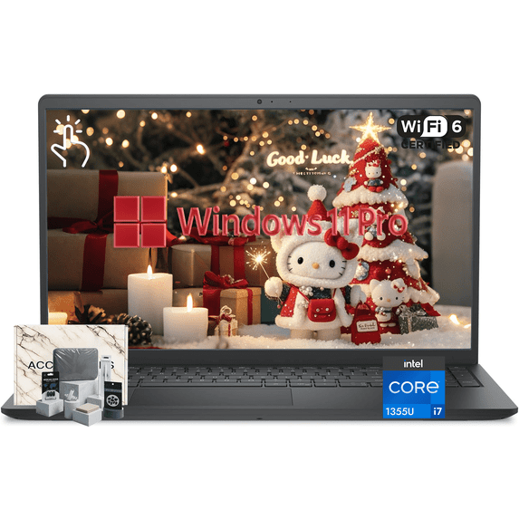 Dell 15 Touchscreen Laptop Computer - Intel Core i7 1355U up to 5 GHz, 15.6" Anti Glare FHD WVA Touch Display, 64GB RAM, 2TB SSD, Windows 11 Pro, Copilot AI, Numeric Keypad