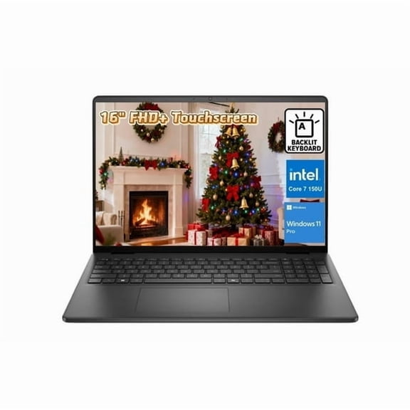 Dell 16" FHD+ Touch Laptop, Intel Core 7 150U (Up to 5.4GHz),16GB DDR5 RAM 1TB SSD, Windows 11 Pro , Backlit Keyboard, Black