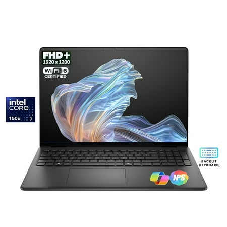 Dell 16" FHD+ Touchscreen Business Laptop Inte core 7 150U (Beat i7-1355U) 16GB DDR5 RAM 1TB SSD Intel Graphics Backlit KB Wi-Fi 6 Bluetooth 5.2 Webcam HDMI 1.4 USB-C DP 1.4 Windows 11 Pro Black