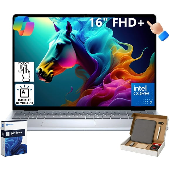 Dell 16-Inch Touchscreen Business Laptop – Intel Core 7 150U – 64GB DDR5, 2TB SSD – FHD  Display - AI Copilot Key, Fingerprint Reader, Backlit KB, Windows 11 Pro