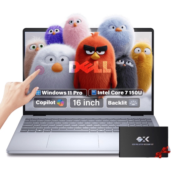 Dell 16 Laptop Touchscreen Business Computer - Intel Core 7 150U(up to 5.4GHz), 16'' FHD+ Touch Dsiaplay, Backlit KB, Windows 11 pro, 32GB DDR5 RAM, 2TB SSD