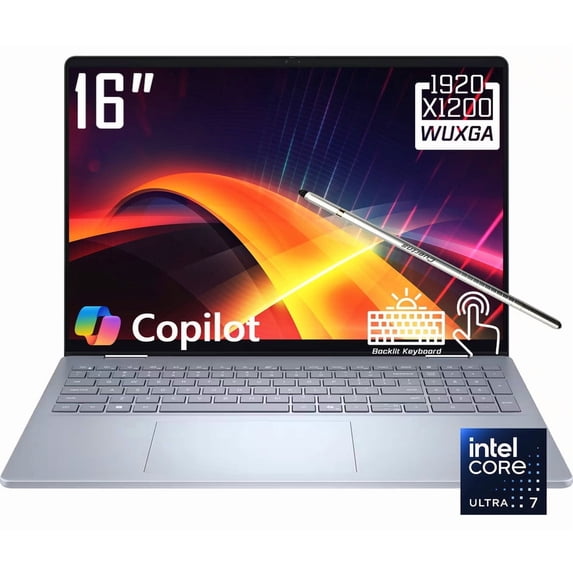 Dell 16 Plus 2-in-1 Laptop, 16" 1920 x 1200 Touchscreen, Intel Core Ultra 7 256V(>i9-13900H), AI Copilot, Backlit Keyboard, 1080p Webcam, Wi-Fi 7, Windows 11 Home, Ice Blue(16GB DDR5 RAM/2TB SSD)