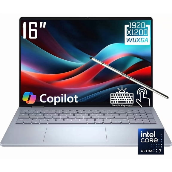 Dell 16 Plus 2-in-1 Laptop, 16" 1920 x 1200 Touchscreen, Intel Core Ultra 7 256V(>i9-13900H), AI Copilot+, Backlit Keyboard, 1080p Webcam, Wi-Fi 7, Windows 11 Home(16GB DDR5 RAM - 512GB SSD)