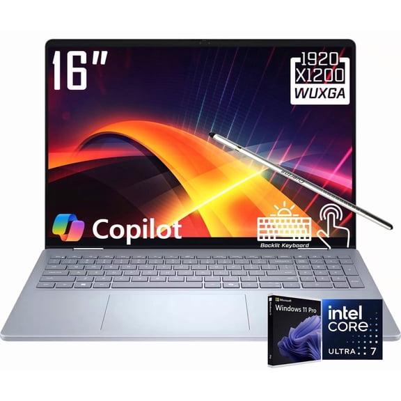 Dell 16 Plus 2-in-1 Laptop, 16" 1920 x 1200 Touchscreen, Intel Core Ultra 7 256V(>i9-13900H), AI Copilot, Backlit Keyboard, 1080p Webcam, Wi-Fi 7, Windows 11 Pro, Ice Blue(16GB DDR5 RAM/1TB SSD)