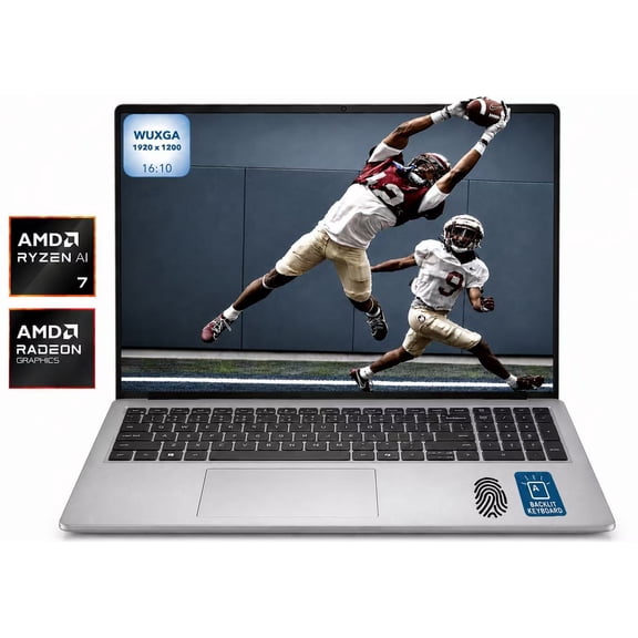 Dell 16 Plus Business 16" FHD+ Touchscreen AMD Ryzen AI 7 350 (Beat Ultra 7 255HX) AMD Radeon Graphics 16GB DDR5 RAM 1TB SSD Wi-Fi 6E BT 5.3 HDMI Backlit KB FP Reader Copilot+ Windows 11 Pro Silver