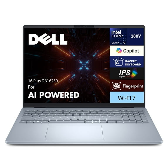 Dell 16 Plus DB16250 AI Powered Laptop 16.0in WQXGA (Intel Ultra 9-288V, 32GB LPDDR5X, 2TB M.2 PCIe SSD, Intel Arc 140V, Win 11 Pro)