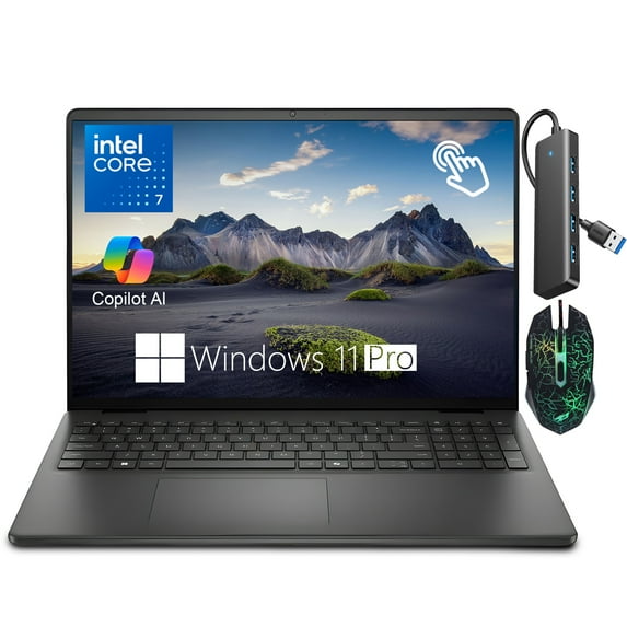 Dell 16" Touchscreen Business Laptop, Intel Core 7 150U, 16GB DDR5, 2TB SSD, 16:10 FHD+ IPS 300Nits Display, Windows 11 Pro, Backlit KB, WiFi 6, Copilot AI