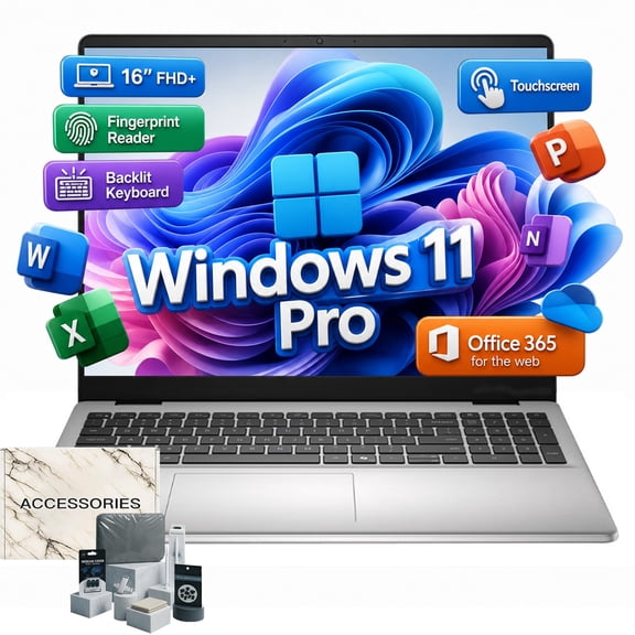 Dell 16 Touchscreen Laptop Computer, Intel 10-Core 7 150U, 16'' FHD+ Anti-Glare Dsiaplay, 32GB DDR5, 1TB SSD, Backlit Copilot Keyboard, Windows 11 Pro