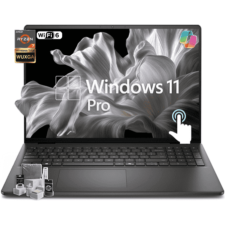 Dell 16-inch Touchscreen Business Laptop - AMD Ryzen 7 250, 16 TOPS NPU, AI Copilot Key, 16" FHD+ Display, Backlit KB, Win 11 Pro, 16GB DDR5, 1TB SSD