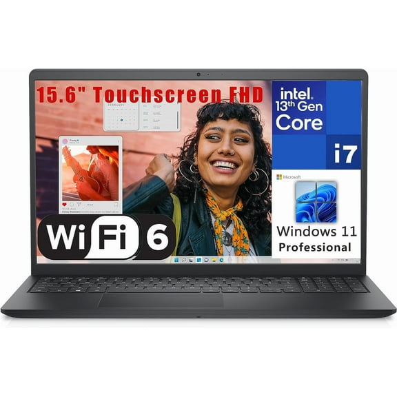 Dell 2023 Inspiron 15 3530 15.6" Touchscreen FHD Business Laptop Computer, 13th Gen Intel 10-Core i7-1355U up to 5.0GHz, 16GB DDR4 RAM, 512GB PCIe SSD, WiFi 6, Bluetooth, Carbon Black, Windows 11 Pro