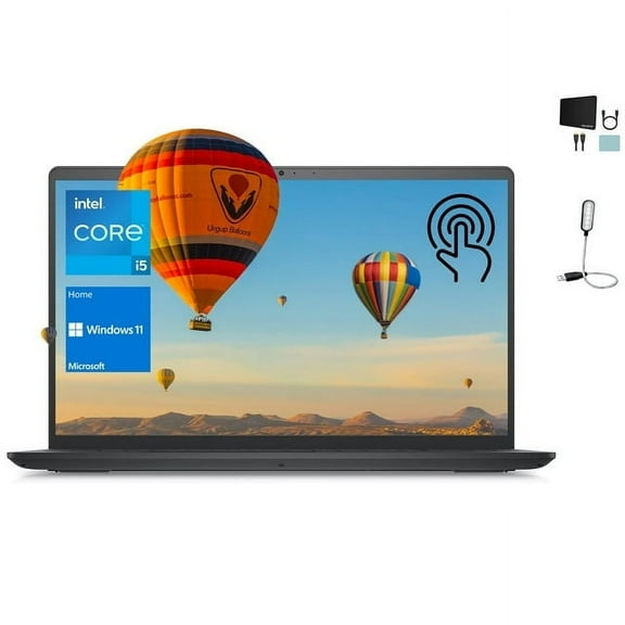 Dell 2023 Inspiron Laptop, 15.6" FHD IPS Touchscreen, Intel Core i5-1155G7(Beats i7-1065G7) Processor, 12GB RAM, 256GB SSD, Wi-Fi, Bluetooth, Windows 11 Home, Carbon Black + Mazepoly Accessories