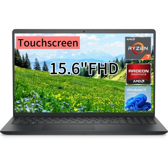 Dell 2025 Inspiron 3535 Business Laptop 15.6" FHD Touchscreen Display ,AMD Ryzen 7 7730U (Beats Ryzen 5 7520U), 32GB DDR4, 512GB SSD, Wi-Fi, HD Webcam, Bluetooth, Windows 11 Home