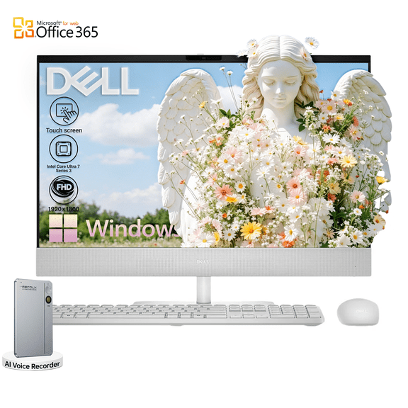 Dell 24" AIO Desktop PC Touchscreen, Intel Ultra 7 355, 16GB RAM, 1TB SSD, FHD, Windows 11 Pro, WiFi 7, Bluetooth 6, w/Accessories