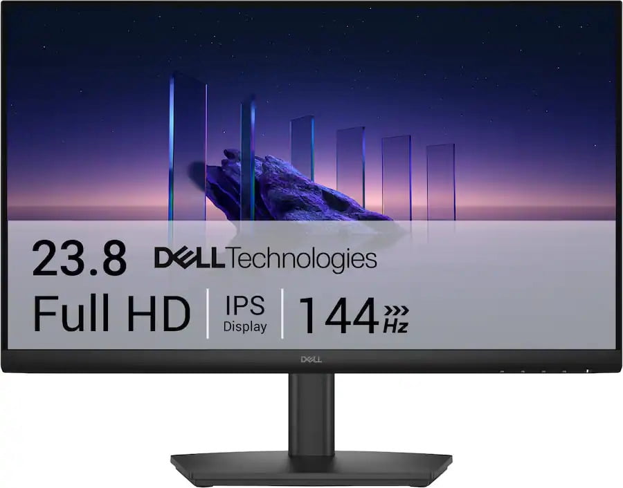 Dell 24 Monitor - SE2426HS, Full HD (1920x1080), 144Hz, IPS, 1ms MPRT, AMD FreeSync, Height Adjustment, VESA (100x100mm), 2 HDMI, Black
