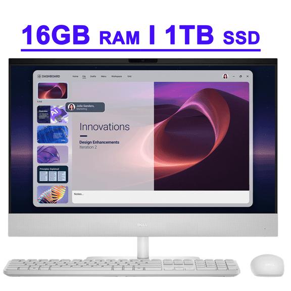 Dell 24 Premium Business All-in-One Desktop 23.8" FHD Touchscreen Intel 8-core Ultra 7 355 (49 AI TOPS) 16GB RAM 1TB SSD Wi-Fi7 FHD IR Privacy Camera Wi-Fi 7 Win11