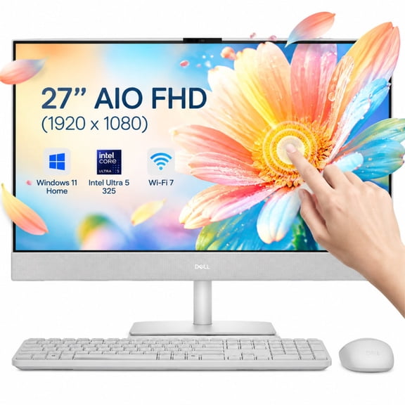 Dell 27 All-in-One Business Touchscreen PC, Intel Ultra 5 325, 16GB DDR5, 1TB SSD, 27" FHD Touch, Wi-Fi 7, Bluetooth, Wireless Keyboard Mouse, Windows 11 Home