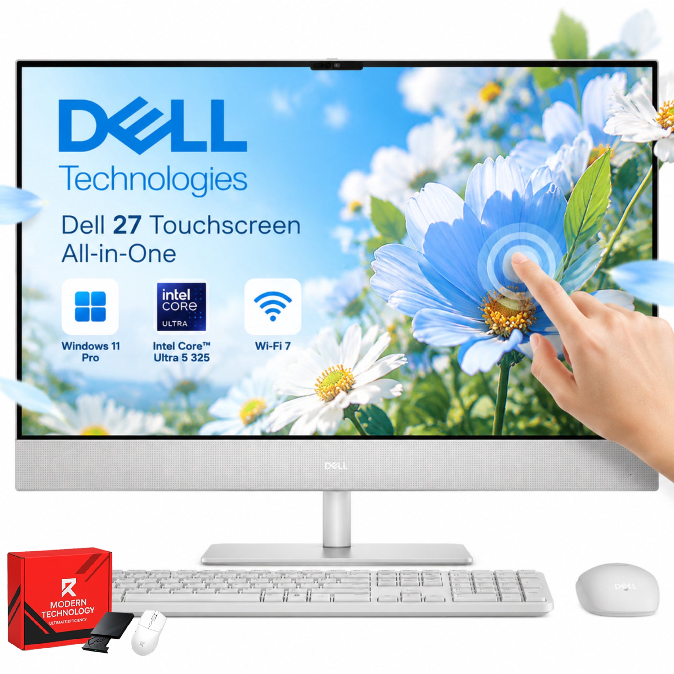 Dell Inspiron All in One Desktop PC, 27 Inch FHD Touch Screen, Intel ...
