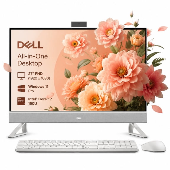 Dell 27 All-in-One Desktop PC, Intel Core 7 Processor 150U, 16GB DDR5 RAM, 1TB SSD, 27" FHD IPS 99% sRGB Display, Wi-Fi 6E, Windows 11 Pro