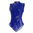 thumbnail image 1 of Sexy Women Patent Leather Bodysuit Mesh Lingerie Jumpsuit Clubwear Leotard, 1 of 5