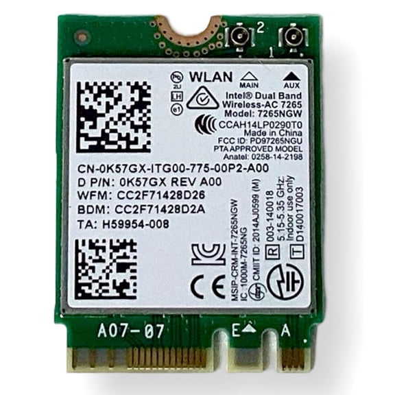 Dell 7265NGW Dual Band WLAN  Wi-Fi Card (K57GX)